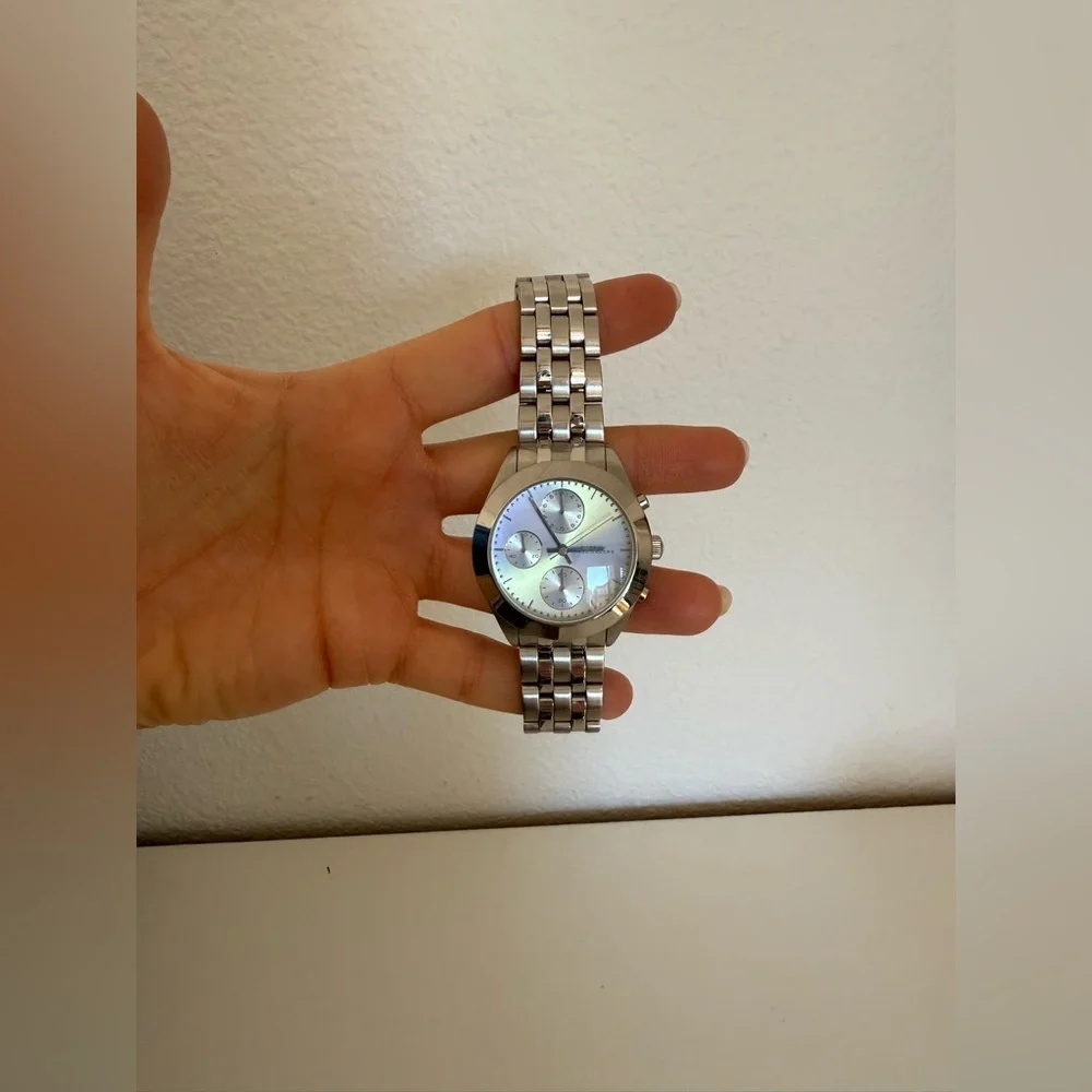 Marc Jacobs Peeker Chronograph Silver Dial Silver Steel